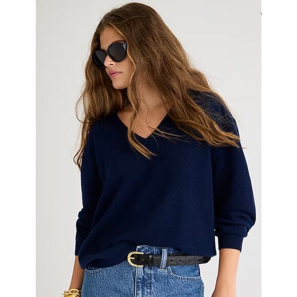 J. Crew Sweaters - J. Crew Cashmere Relaxed V-neck Sweater Blue Soft Casual Wardrobe Sz XL